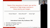 Study of the production of high-energy neutrinos in the environment of binary-neutron-star mergers.